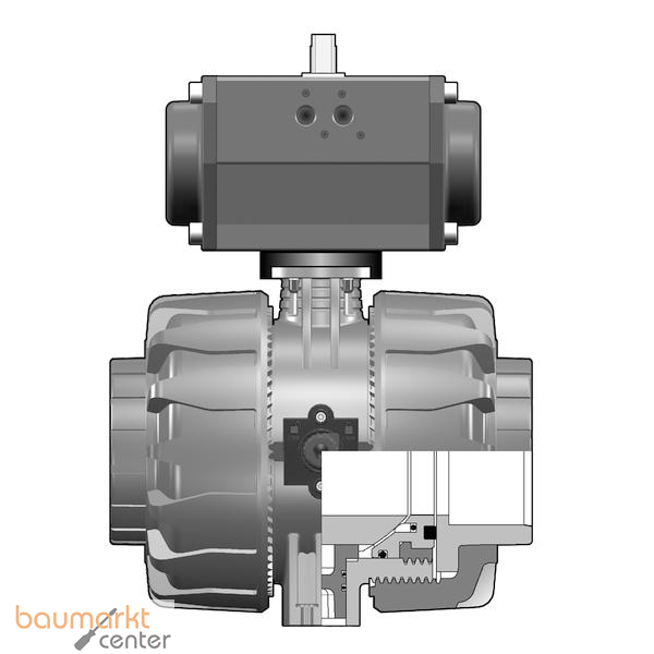 Aliaxis 2/2-Wege-Kugelhahn PVC-C VKD d63 PN16 VKDIC/CP-NC-FKM