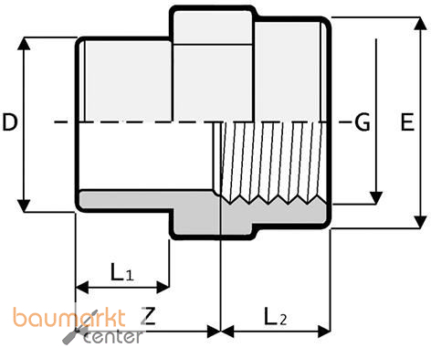 Aliaxis �berg-Muffennippel PVC-U IG, d 75 x 2, AF3