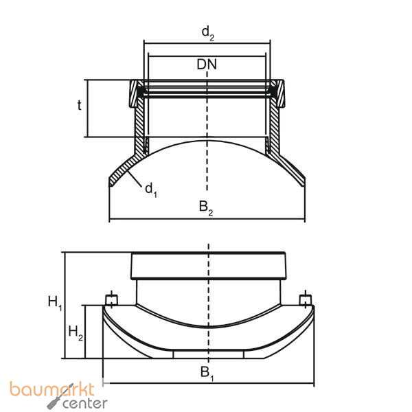 Aliaxis �berg.Sattel ASA VL KG d 450/d 160 Vakuum Loading FRIAFIT