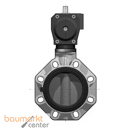 Aliaxis 2/2-W-Industrie-Absperrklappe FKOM/CP PP,NC d110 PN10 FKM