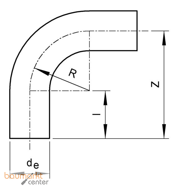 Aliaxis Nahtlose Rohrbogen 90 Gr. gedr. PE100 SDR 17 de 50 SBE-90