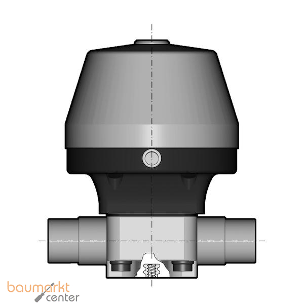 Aliaxis PVC-C 2/2-Wege-Membranventil 485, d90 PN6, VMDC/CP-NC-EPDM