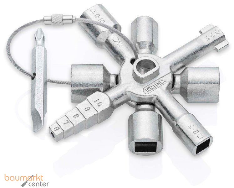 KNIPEX 00 11 01 TwinKey� Schaltschrankschl�ssel der Standard Schaltschrankschl�ssel 92 mm