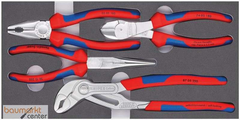 KNIPEX 00 20 01 V17 Zangen-Set in Schaumstoffeinlage 4-teilig