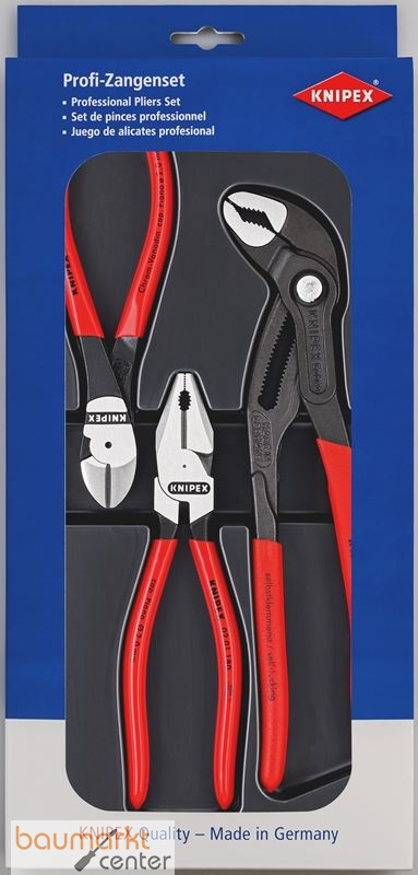 KNIPEX 00 20 10 Kraft-Paket 1x 02 01 180, 1x 87 01 250, 1x 74 01 160