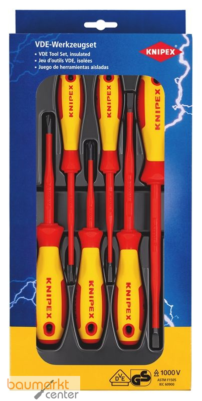 KNIPEX 00 20 12 V02 VDE Schraubendreher-Paket Schlitz / Phillips� 6-teilig