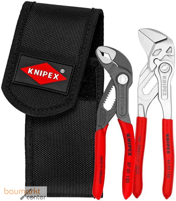 KNIPEX 00 20 72 V01 Mini-Zangenset in Werkzeugg�rteltasche 1 x 86 03 150, 1 x 87 01 125 160 mm