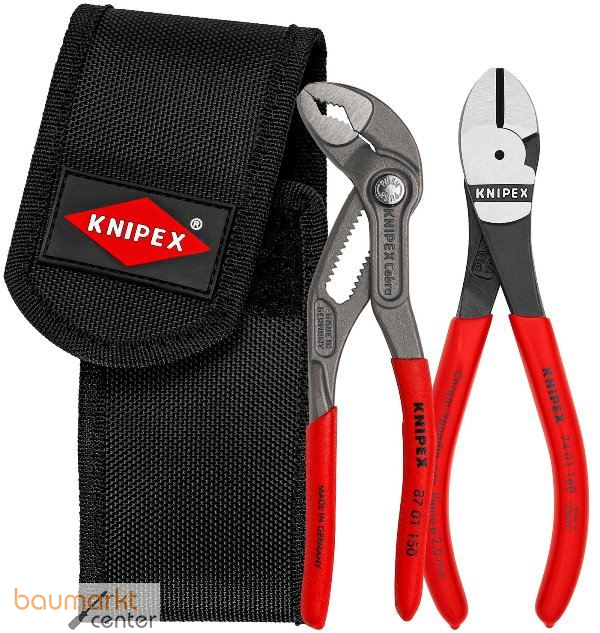 KNIPEX 00 20 72 V02 Mini-Zangenset in Werkzeugg�rteltasche 1 x 87 01 150, 1 x 74 01 160 160 mm