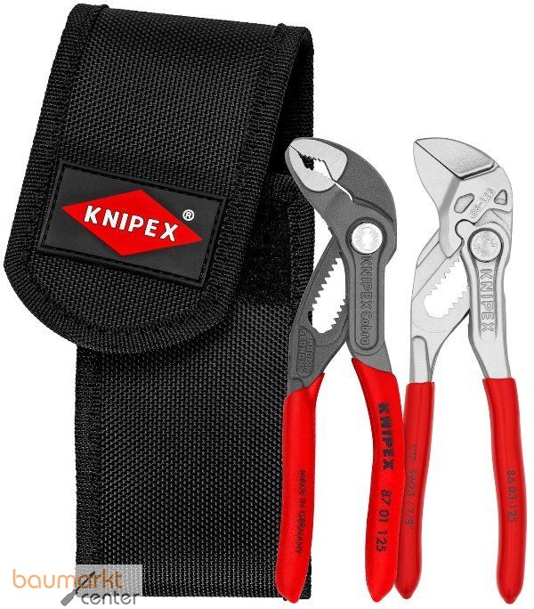 KNIPEX 00 20 72 V04 Mini-Zangenset in Werkzeugg�rteltasche 1 x 87 01 125, 1 x 86 03 125 160 mm