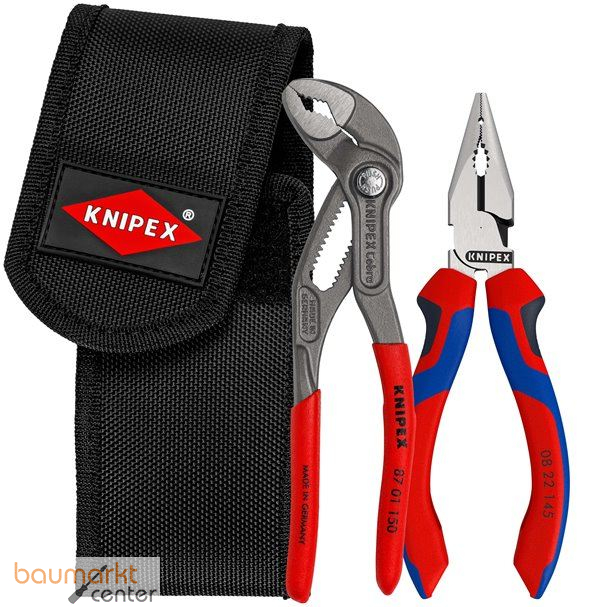 KNIPEX 00 20 72 V06 Mini-Zangenset in Werkzeugg�rteltasche 1 x 08 22 145, 1 x 87 01 150 160 mm