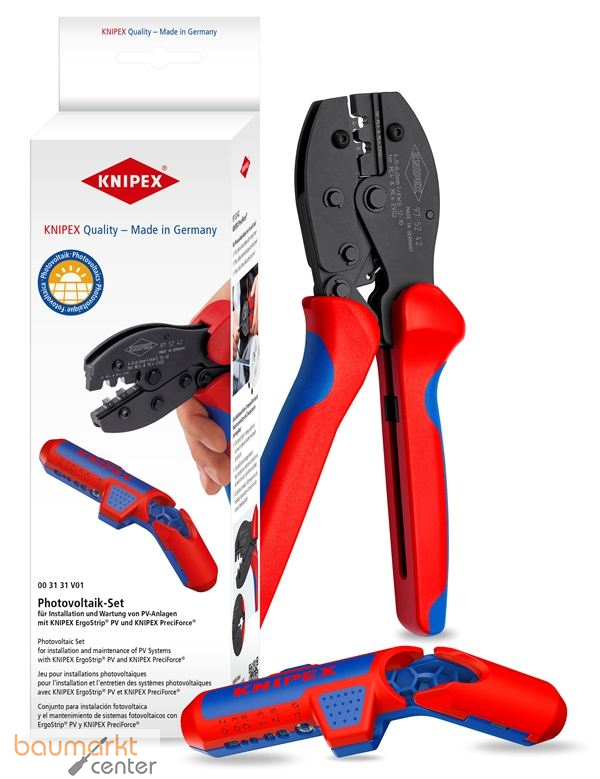 KNIPEX 00 31 31 V01 SB Photovoltaik-Installationsset mit ErgoStrip� PV und KNIPEX PreciForce� 53 mm