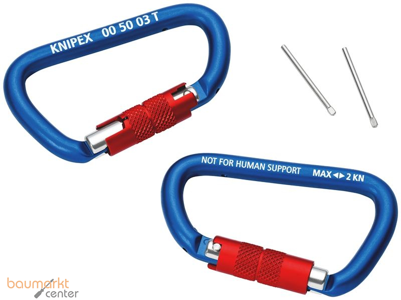 KNIPEX 00 50 03 T BK Materialkarabiner 2 St�ck 82 mm