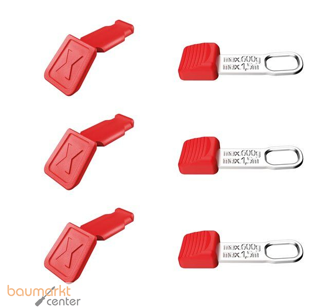 KNIPEX 00 63 06 TCR TetheredTool Clips + ColorCode Clips rot, je 3 St�ck