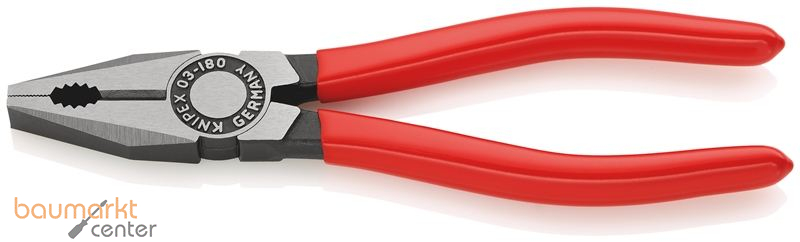 KNIPEX 03 01 180 Kombizange mit Kunststoff �berzogen schwarz atramentiert 180 mm