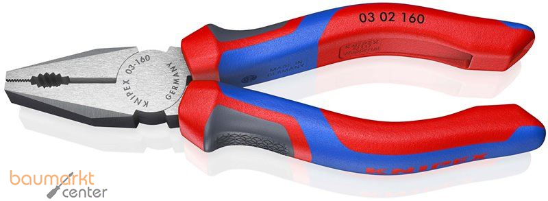 KNIPEX 03 02 160 Kombizange mit Comfort-Griffen schwarz atramentiert 160 mm