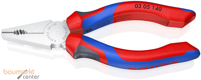 KNIPEX 03 05 140 Kombizange mit Comfort-Griffen verchromt 140 mm