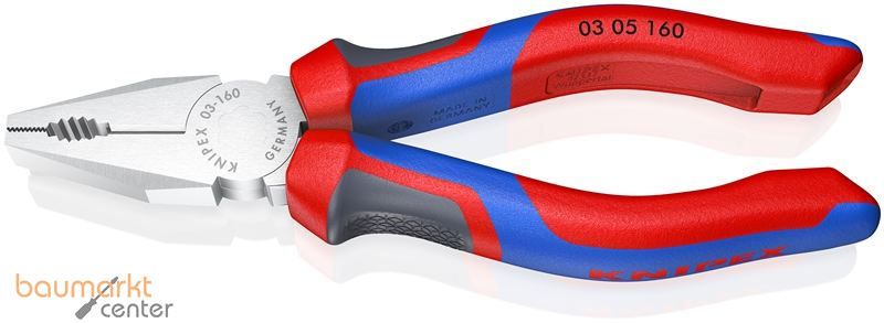 KNIPEX 03 05 160 SB Kombizange mit Comfort-Griffen verchromt 160 mm
