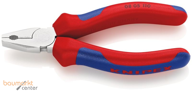 KNIPEX 08 05 110 Mini-Kombizange mit Mehrkomponenten-H�llen verchromt 110 mm
