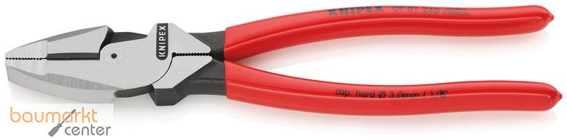 KNIPEX 09 01 240 SB Kraft-Kombizange "Lineman's Pliers" amerikanisches Modell mit rutschhemmendem Kunststoff �berzogen schwarz atramentiert 240 mm