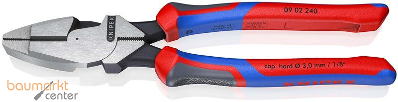 KNIPEX 09 02 240 SB Kraft-Kombizange "Lineman's Pliers" amerikanisches Modell mit Comfort-Griffen schwarz atramentiert 240 mm