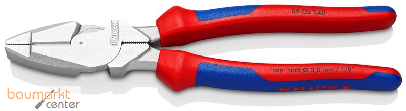 KNIPEX 09 05 240 Kraft-Kombizange "Lineman's Pliers" amerikanisches Modell mit Mehrkomponenten-H�llen verchromt 240 mm