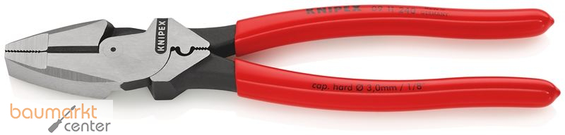 KNIPEX 09 11 240 SB Kraft-Kombizange "Lineman's Pliers" amerikanisches Modell mit rutschhemmendem Kunststoff �berzogen schwarz atramentiert 240 mm