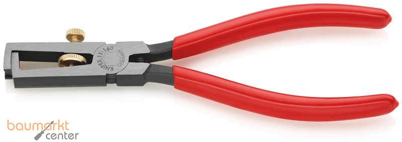 KNIPEX 11 01 160 SB Abisolierzange mit �ffnungsfeder, universal mit Kunststoff �berzogen schwarz atramentiert 160 mm