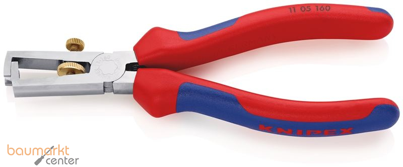 KNIPEX 11 05 160 SB Abisolierzange mit �ffnungsfeder, universal mit Mehrkomponenten-H�llen verchromt 160 mm