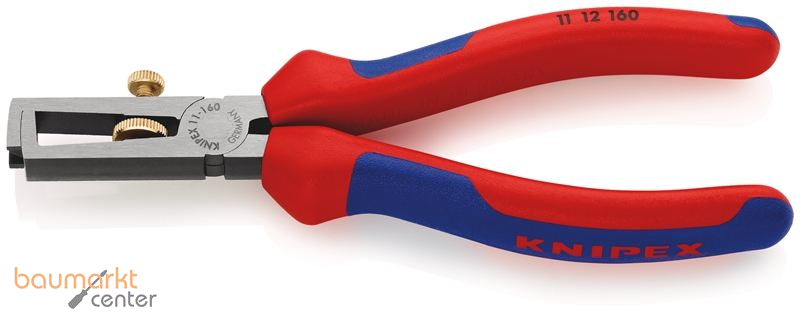 KNIPEX 11 12 160 Abisolierzange universal mit Mehrkomponenten-H�llen schwarz atramentiert 160 mm