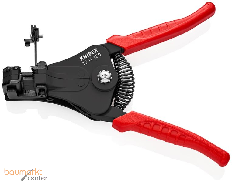 KNIPEX 12 11 180 Abisolierzange mit Formmessern mit Kunststoff-Griffh�llen schwarz lackiert 180 mm