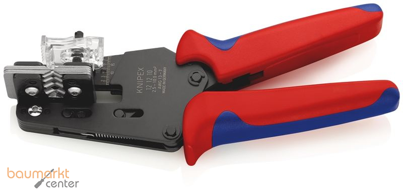 KNIPEX 12 12 10 Pr�zisions-Abisolierzange mit Formmessern mit Mehrkomponenten-H�llen br�niert 195 mm