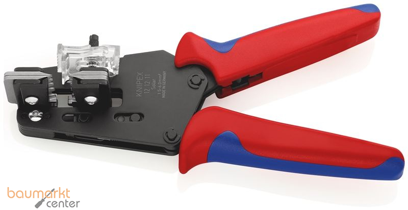 KNIPEX 12 12 11 Pr�zisions-Abisolierzange mit Formmessern 1,5/2,5/4/6 mm� mit Mehrkomponenten-H�llen br�niert 195 mm