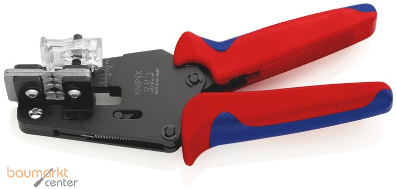 KNIPEX 12 12 12 Pr�zisions-Abisolierzange mit Formmessern 4/6/10 mm� mit Mehrkomponenten-H�llen br�niert 195 mm