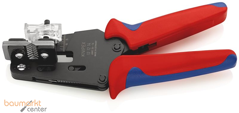 KNIPEX 12 12 14 Pr�zisions-Abisolierzange mit Formmessern mit Mehrkomponenten-H�llen br�niert 195 mm