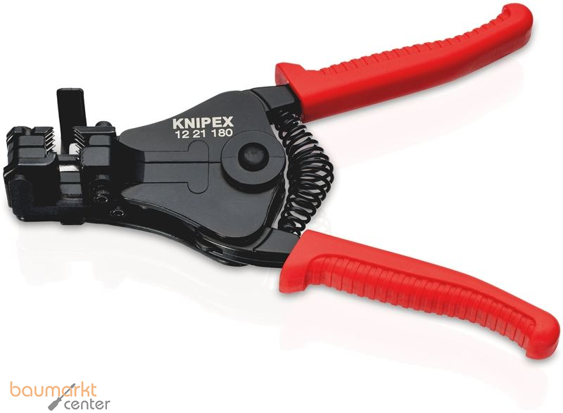 KNIPEX 12 21 180 SB Abisolierzange mit Formmessern mit Kunststoff-Griffh�llen schwarz lackiert 180 mm