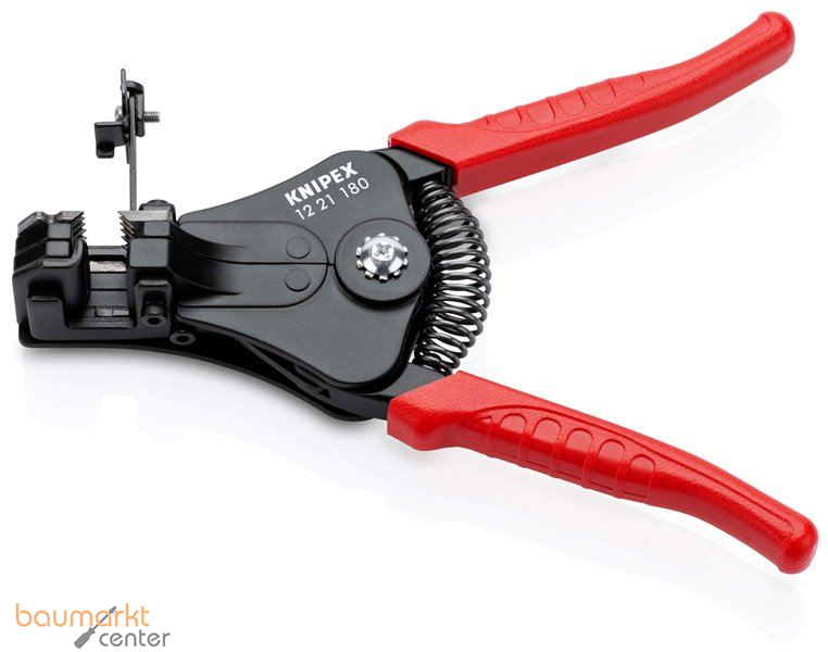 KNIPEX 12 21 180 Abisolierzange mit Formmessern mit Kunststoff-Griffh�llen schwarz lackiert 180 mm