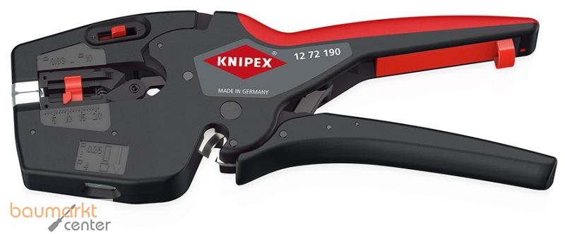 KNIPEX 12 72 190 NexStrip� Elektriker-Multiwerkzeug mit rutschhemmenden Kunststoff-H�llen 190 mm