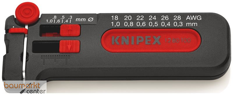 KNIPEX 12 80 100 SB Mini-Abisolierwerkzeug 100 mm