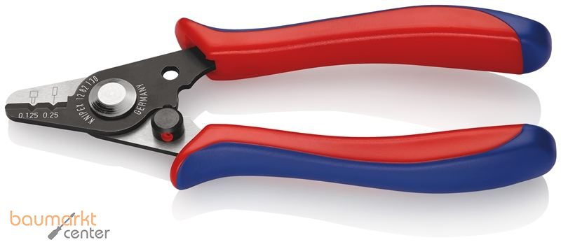 KNIPEX 12 82 130 SB Abisolierzange f�r Glasfaserkabel mit Kunststoff-Griffh�llen br�niert 130 mm