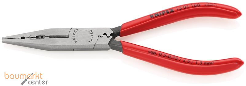 KNIPEX 13 01 160 SB Verdrahtungszange mit Kunststoff �berzogen schwarz atramentiert 160 mm