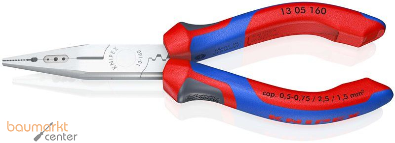 KNIPEX 13 05 160 Verdrahtungszange gummierter Griff verchromt 160 mm