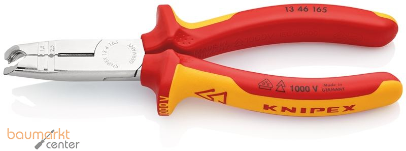 KNIPEX 13 46 165 SB Abmantelungszange isoliert mit Mehrkomponenten-H�llen, VDE-gepr�ft verchromt 165 mm