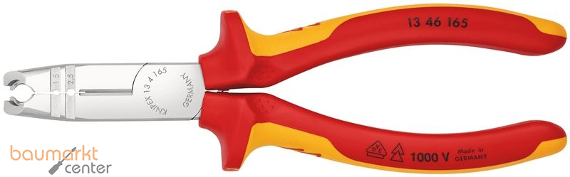 KNIPEX 13 46 165 Abmantelungszange isoliert mit Mehrkomponenten-H�llen, VDE-gepr�ft verchromt 165 mm