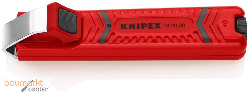 KNIPEX 16 20 28 SB Abmantelungswerkzeug mit Schleppklinge schlagfestes Kunststoffgeh�use 130 mm