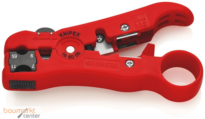KNIPEX 16 60 06 SB Abisolierwerkzeug f�r Koaxial- und Datenkabel 125 mm
