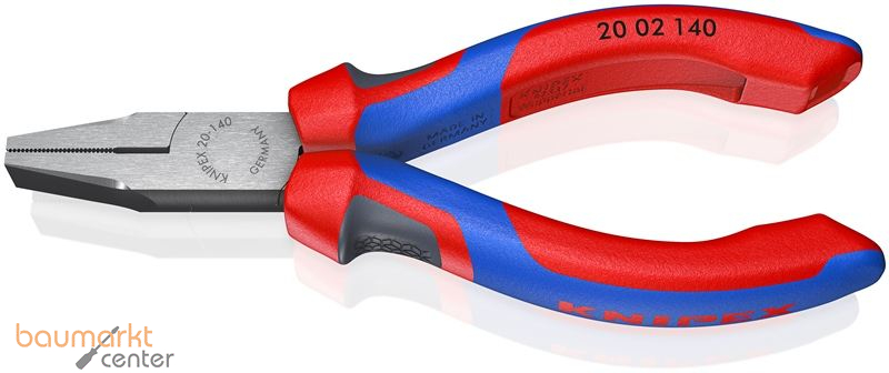 KNIPEX 20 02 140 Flachzange mit Comfort-Griffen schwarz atramentiert 140 mm