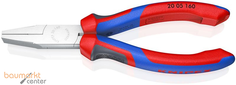 KNIPEX 20 05 160 Flachzange mit Comfort-Griffen verchromt 160 mm