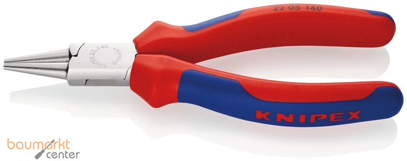 KNIPEX 22 05 140 Rundzange mit Mehrkomponenten-H�llen verchromt 140 mm