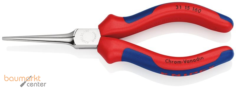 KNIPEX 31 15 160 Greifzange (Nadelzange) mit Mehrkomponenten-H�llen verchromt 160 mm