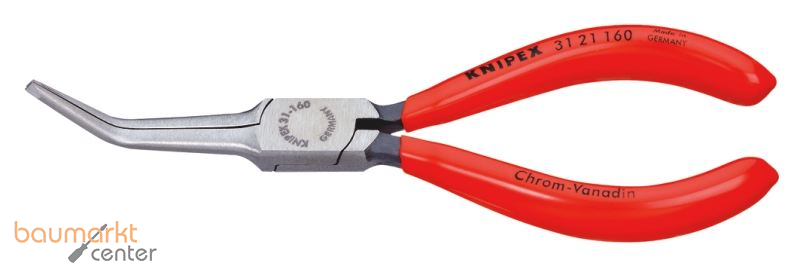 KNIPEX 31 21 160 Greifzange (Nadelzange) mit Kunststoff �berzogen schwarz atramentiert 160 mm